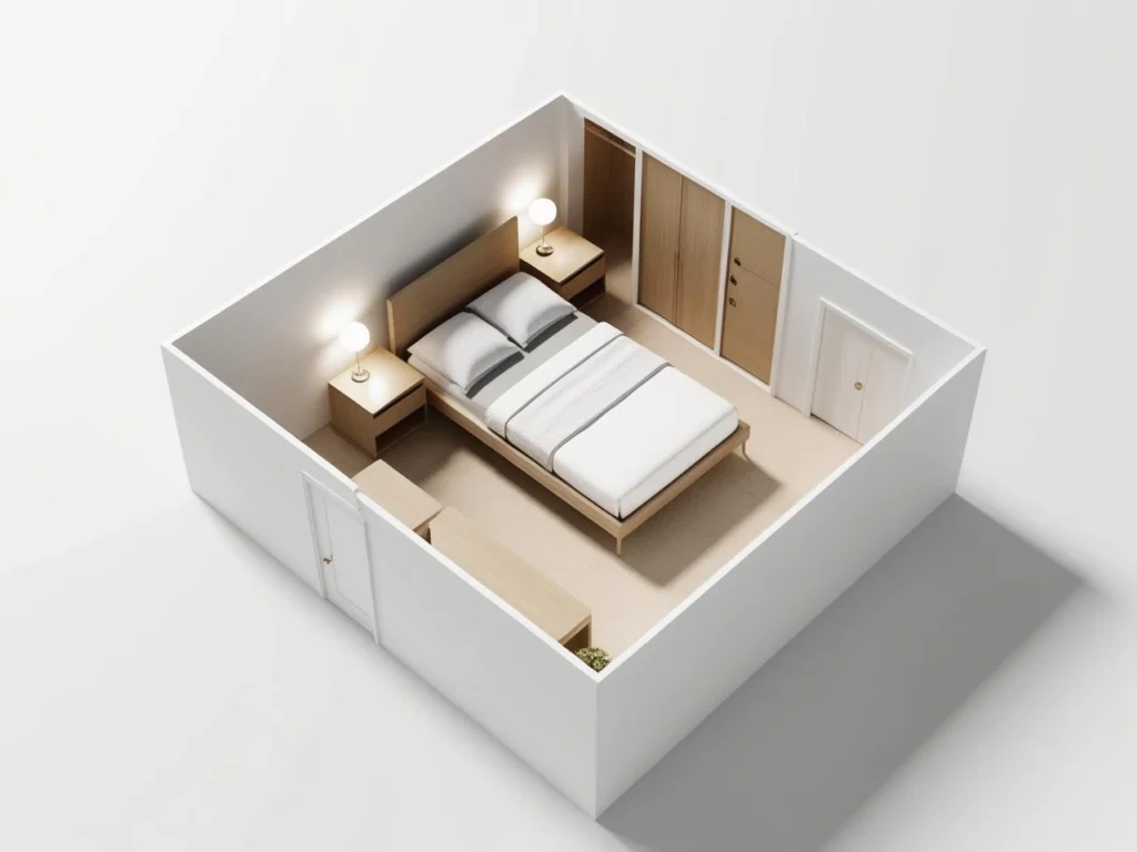 diseño habitacion pequeña pero elegante-